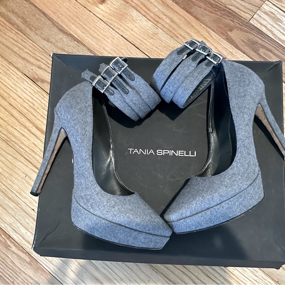 Women Ankle Strap Stiletto High Heel Platform. Italian designer, Tania Spinelli.